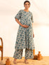 Beige Cotton Floral Printed Maternity Kurta with Palazzo