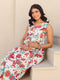 Women's Cream Pure Cotton Floral Printed A-line Maternity Kurta Set