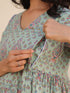 Light Green Pure Cotton Floral Printed A-line Maternity Kurta Pant Set