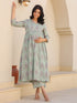 Light Green Pure Cotton Floral Printed A-line Maternity Kurta Pant Set