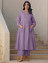 Lavender Dobby Pure Cotton Self Design A-line Maternity Kurta Pant Set