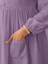 Lavender Dobby Pure Cotton Self Design A-line Maternity Kurta Pant Set