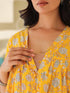 Yellow Pure Cotton Floral Printed Empire Maternity Kurta