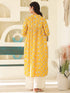 Yellow Pure Cotton Floral Printed Empire Maternity Kurta