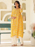 Yellow Pure Cotton Floral Printed Empire Maternity Kurta