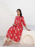Red Pure Cotton Floral Printed A-line Maternity Kurta