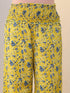 Lime Yellow Pure Cotton Floral Printed A-line Maternity Kurta Pant Set