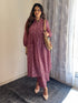 Magenta Pure Cotton Ethnic Motifs A-line Maternity Kurta Set