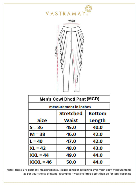Men's Gold Cotton Blend Cowl Dhoti