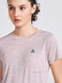 Women's Mauve Self Design Round Neck T-Shirt