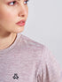 Women's Mauve Self Design Round Neck T-Shirt