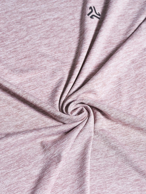 Women's Mauve Self Design Round Neck T-Shirt