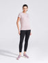 Women's Mauve Self Design Round Neck T-Shirt