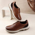 Men's Lace-Up Leather Casual Shoe with Lightweight Comfort Sole