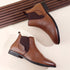 Men's Classic Slip-On Ankle Chelsea Leather's Boot with Elastic Gussets