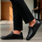 Men's Comfort Casual Slip-On Shoe with Leather Textured Elastic Detail