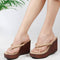 Women's Metallic Thong Wedge Sandals