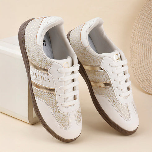 Women's Retro Stripe Canvas Lace-Up Lifestyle Sneaker