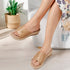 Women's Embellished Wedge Slide Sandals