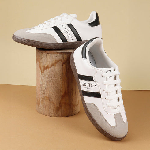 Women's Retro Stripe Canvas Lace-Up Lifestyle Sneaker