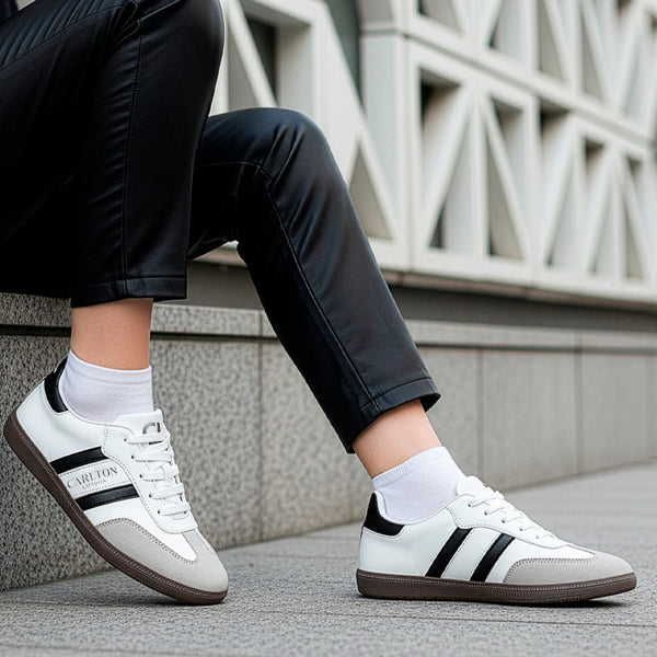 Women's Retro Stripe Canvas Lace-Up Lifestyle Sneaker