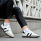 Women's Retro Stripe Canvas Lace-Up Lifestyle Sneaker