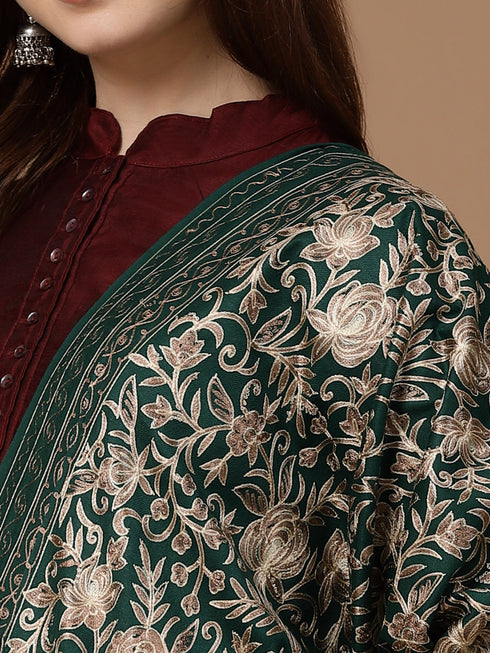 Women's Aari Embroidery Wool Shawl