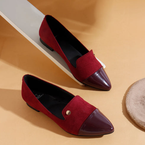Women's Two-Tone Pointed Toe Loafers