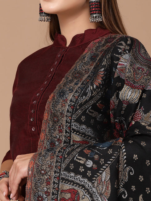 Women's Zari Kani Wool Shawl
