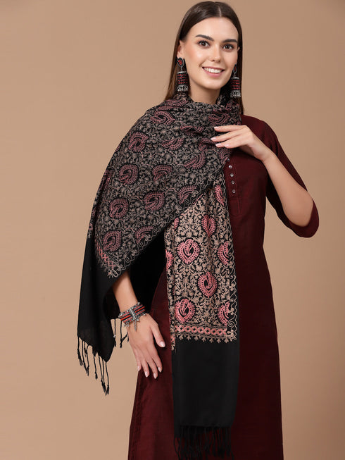 Women's Aari Embroidered Paisley Stole