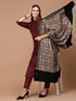 Women's Silky Golden Aari Embroidery Wool Shawl