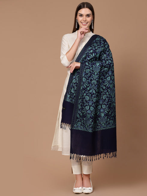 Women's Aari Embroidered Wool Stole
