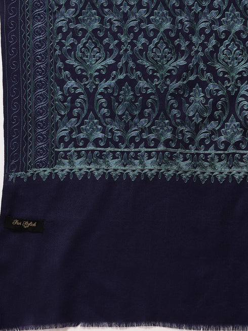 Women's Silky Aari Embroidery Wool Shawl