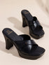 Elegant Crossover Strap Block Heel Sandals