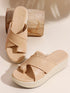 Women's Toe-Ring Crisscross Wedge Sandals