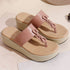 Women's Knot Detail Toe-Post Wedge Sandals