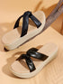 Women's Knot Detail Wedge Slide Sandals