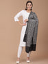 Women's Greyish Black Silky Aari Embroidery Wool Shawl