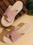 Women's Toe-Ring Crisscross Wedge Sandals