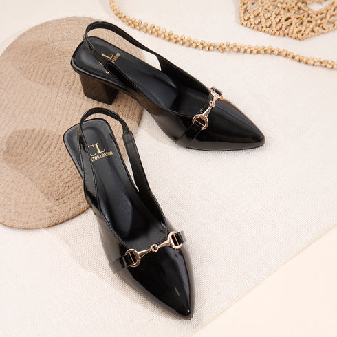 Women's Embellished Backstrap Height Enhancer Hook and Loop Sandal