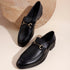 Men's Smooth Finish Slip-On Loafers with Buckle Detail