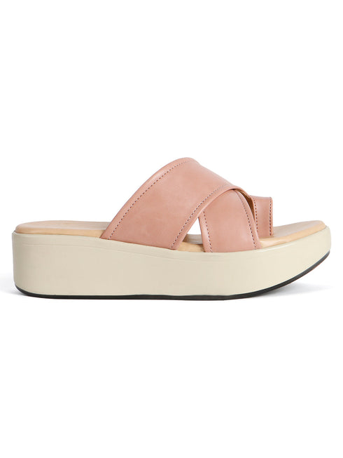 Women's Toe-Ring Crisscross Wedge Sandals