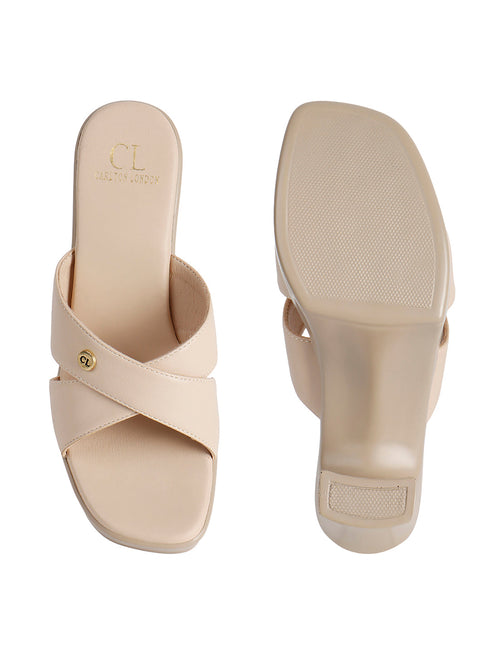 Elegant Crossover Strap Block Heel Sandals