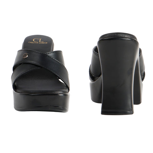 Elegant Crossover Strap Block Heel Sandals