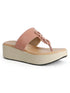 Women's Knot Detail Toe-Post Wedge Sandals