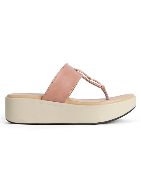 Women's Knot Detail Toe-Post Wedge Sandals