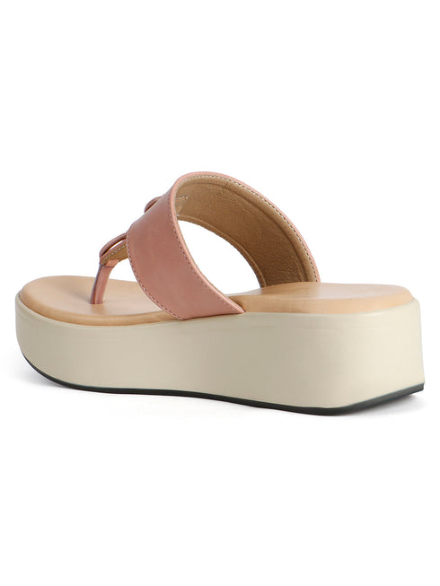 Women's Knot Detail Toe-Post Wedge Sandals