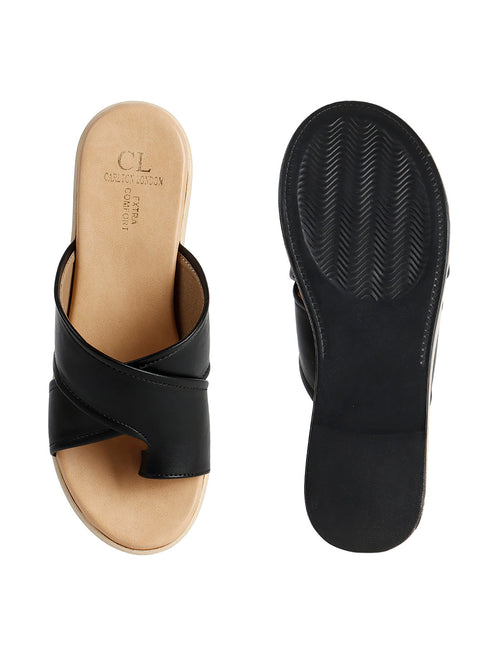Women's Toe-Ring Crisscross Wedge Sandals