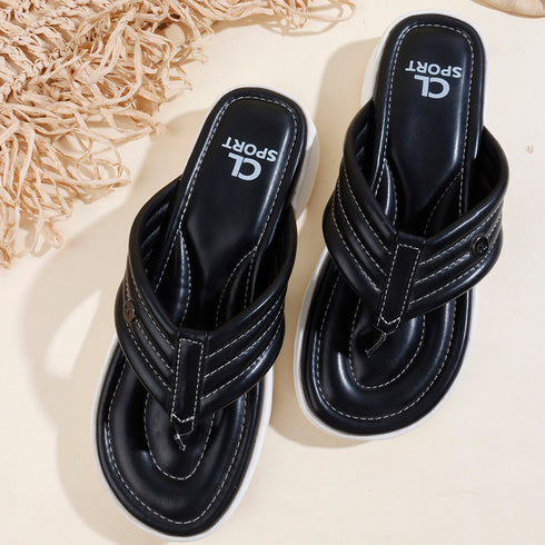 Women's Contoured Padded Thong Strap Comfort Sandal