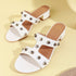 Women's Edgy Studded Double-Strap Sandals